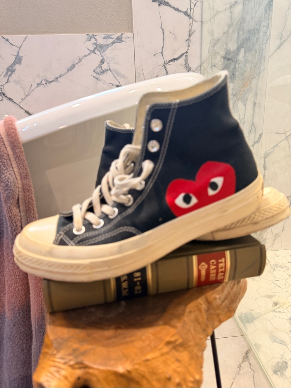 COMME des GARÇONS PLAY x Converse Chuck 70 High Black Heart Sneakers Men’s 8.5